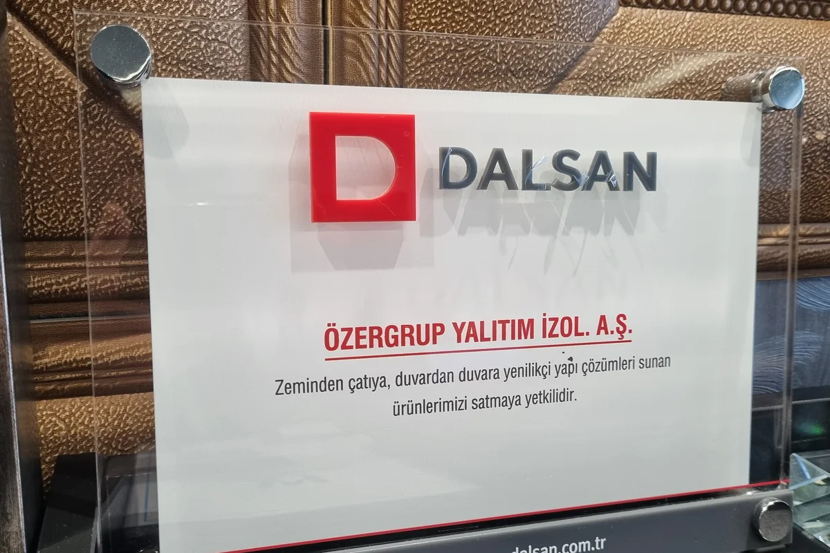 Dalsan tarafından ÖzerGrup Yalıtım ve İzolasyon A.Ş. adına düzenlenen yetki belgesi